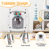 XIOYIG 5 in 1 Baby Walker, Music and Lights Walker for Baby Boy Girls 6-18 Months, Foldable Baby Walkers with Wheels and Bouncer Combo Portable, Toddler Infant Walker with Adjustable Height