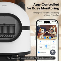Self-cleaning cat litter box for multiple cats, smart automatic cat litter box with Wifi APP control, 68L large capacity(Black)
