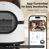 Self-cleaning cat litter box for multiple cats, smart automatic cat litter box with Wifi APP control, 68L large capacity(Black)