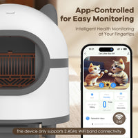 Self-cleaning cat litter box for multiple cats, smart automatic cat litter box with Wifi APP control, 68L large capacity(Gray)