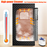 LWQ Portable Sauna Box Designed for Home Use, Sauna with 5 Min Fast Heating &9 Levels Heat, 2.6L 1kW Steamer and Remote Control , Ideal for Private SPA Experience, 2.6’ x 2.6’ x 5.9’ (Cotton, Black)