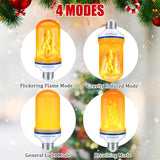 CPPSLEE Upgraded LED Flame Light Bulbs, 4 Modes Flickering Light Bulbs, E26 Base Fire Flame Bulb for Halloween Decorations Outdoor, Christmas Lights Patio Indoor Home Decor (Yellow, 6 Pack)