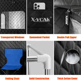 X-Vcak 2 Person Sauna, Extra Large Sauna, Portable Steam Sauna Tent with 2 Steamers, 2 Folding Chair, 71”x 49”x 36”, Black