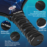 MTEN Pickleball Paddles, USAPA Approved Pickleball Paddles Set of 4, Fiberglass Surface Pickleball Set, 4Pickleball Rackets, 4 Pickleball Balls, 4 GripTapes & Carry Bag for Men Women