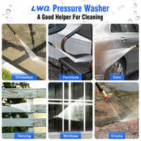 LWQ Electric Pressure Washer, 2030 PSI 2.5 GPM Power Washer with 4 Quick Connect Nozzles, High Pressure Cleaning Machine with Foam Cannon for Cars/Fences/Driveways/Patios/Home Cleaning