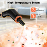 WSRYYCC Steam Cleaner, Portable Steamer for Cleaning with 16pcs Accessories, 6-Level Adjustable, 15s Heat-Up, Handheld Steam Cleaner for Home for Tile, Grease, Dirt, Grout, Car Detailing, Orange