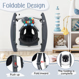 XIOYIG 5 in 1 Baby Walker, Music and Lights Walker for Baby Boy Girls 6-18 Months, Foldable Baby Walkers with Wheels and Bouncer Combo Portable, Toddler Infant Walker with Adjustable Height