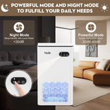 ToLife Dehumidifiers for Home 95 OZ Water Tank, 1000 sq.ft Dehumidifier for Basement Bedroom Bathroom with Auto Shut Off 7 Colors LED Light,White
