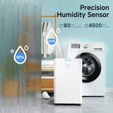 DARKIRON 80 Point Dehumidifier for Home, 4500 Sq.Ft with Drain Hose, Humidity Control and Auto Shut-off, Quiet Smart Compressor for Home, Garage and Large Rooms