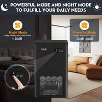 Dehumidifier for Bedroom Bathroom Basements, Dehumidifier with 2 Working Mode, Auto Shut Off, 7 Colors LED Light, Black