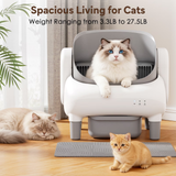 Cumrige Self Cleaning Litter Box,Open Top Automatic Litter Box with App Control for Multiple Cats, Safety Sensors Protection,Large Waste Bin