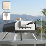 WOOCIT 12" Multi-Fuel Outdoor Pizza Oven – Reaches 720°F, Versatile Wood or Propane Gas Pizza Oven with Pizza Stone & Peel, Portable for Backyard, Camping & Tailgating (Propane Burner Sold Separately)