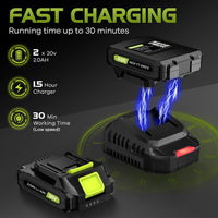 Leaf Blower, Electric Cordless Leaf Blower with 2 Batteries and Charger, 2 Speed Mode, Lightweight Leaf Blowers for Blowing Leaves, Patio Cleaning, Lawn Care and Dust