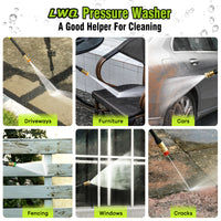 LWQ Electric Pressure Washer, 2030 PSI 2.5 GPM Power Washer with 4 Quick Connect Nozzles, High Pressure Cleaning Machine with Foam Cannon for Cars/Fences/Driveways/Patios/Home Cleaning