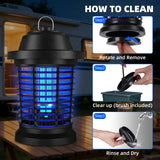 DOJOAO Bug Zapper Outdoor,900-1000V Electric Mosquito Killer Lamp,Replaceable Bulb,Suitable for Bedroom,Living Room,Terrace & Porch