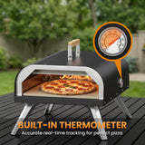 WOOCIT 12" Multi-Fuel Outdoor Pizza Oven – Reaches 720°F, Versatile Wood or Propane Gas Pizza Oven with Pizza Stone & Peel, Portable for Backyard, Camping & Tailgating (Propane Burner Sold Separately)