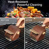 Lrly BBQ Grill Brush for Outdoor Grill, Cordless Electric Grill Cleaner with 700 RPM Stainless Steel Brush, Rechargeable Grill Cleaning Brush, Brown