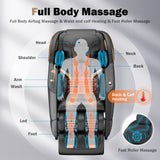 Massage Chair Full Body, Zero Gravity SL-Track Shiatsu Massage Recliner Chair with Body Scan, Airbags, Foot Rollers, Deep Yoga Stretch, Heating (U1-Black)