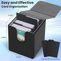 QUVGO 4 Pack Card Deck Box for 400+ Single-Set Cards with 8 Dividers, Durable Leather Commander Deck Box Fit for MTG, TCG, 4 Colors