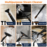 NIRGU Powerful Steam Cleaner, 1500W ,15s Heat-Up, 6-Level Touch Control Adjustment, 1.25L Water Tank, for Floors, Sofas, Windows, Kitchen Appliances, Bathrooms,Orange