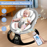 kmaier Baby Bouncer, 5 Speeds, 10 Lullabies, Adapter and Battery Powered, Indoor and Outdoor Use, Gray