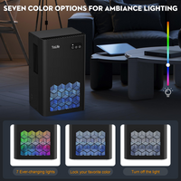 Dehumidifier for Bedroom Bathroom Basements, Dehumidifier with 2 Working Mode, Auto Shut Off, 7 Colors LED Light, Black
