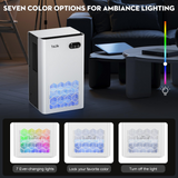 ToLife Dehumidifiers for Home 95 OZ Water Tank, 1000 sq.ft Dehumidifier for Basement Bedroom Bathroom with Auto Shut Off 7 Colors LED Light,White