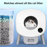 DOJOAO Self Cleaning Litter Box, Large Capacity Automatic Cat Litter Box Self Cleaning for Cats, App Control,Safety Protection, 2 Roll Garbage Bags,White & Grey