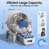 Cumrige Self-Cleaning Cat Litter Box, App Controlled, with Safety Sensor, Removable and Washable Liner