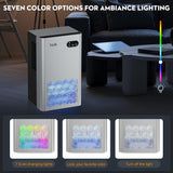 ToLife Dehumidifiers for Home, 1000 sq.ft Dehumidifier for Basement Bedroom Bathroom with 95 OZ Water Tank, Auto Shut Off 7 Colors LED Light, Silver