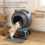 vivirata Self Cleaning Litter Box, Dual Safety Sensors, App Control, Gray