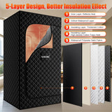 X-Vcak Upgraded Sauna Box for Relaxation, Detoxification, Portable Steam Sauna for Home with Steamer, 9 Levels, 2.6’ x 2.6’ x 5.9’