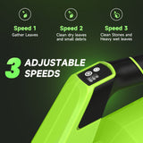 YOOVL Leaf Blower Cordless, 650CFM Electric Leaf Blowers with 2 x 5.2Ah Batteries and Charger, 3 Speed Modes, 1 x Adjustable Shoulder Strap, Powerful Blowers for Lawn Care, Patio, Dust, Blowing Leaves Green