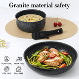 SODAY 5PCS Pot and Pans Set, Non-stick Kitchen Cookware Set, Detachable Moving Handle, Healthy Non Stick RV Cookware Set The Best Choice for Kitchen Cooking-Black