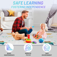kmaier Baby Playpen with Anti-Slip Mat for Indoor and Outdoor Playard Kids Activity Center with Gate, Portable Baby Fence Area for Babies and Toddlers,Gray
