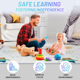 kmaier Baby Playpen with Anti-Slip Mat for Indoor and Outdoor Playard Kids Activity Center with Gate, Portable Baby Fence Area for Babies and Toddlers,Gray
