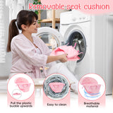 Wolfcode 5-in-1 Music and Lights Baby Walker Foldable with 5 Adjustable Heights, Baby Walker with Wheels and Bouncer Combo Portable, Infant Toddler Walker for Baby Boy Girls 6-18 Months