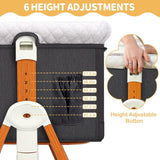 kmaier Bassinet Bedside Sleeper Adjustable Height with Breathable Mesh,for Newborns-Dark Gary