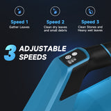 YOOVL Leaf Blower Cordless,  650CFM Electric Leaf Blowers with 2 x 5.2Ah Batteries and Charger, 3 Speed Modes, 1 x Adjustable Shoulder Strap, Powerful Blowers for Lawn Care, Patio, Dust, Blowing Leaves Blue