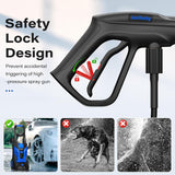 Lusilushy Electric Pressure Washer, Power Washer with Foam Cannon, Portable Pressure Cleaning Machine with 4 Different Nozzles for Cars, Driveways, Fences, Patios, Home Cleaning, 2.5 GPM