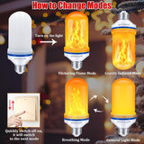 CPPSLEE Upgraded LED Flame Light Bulbs, 4 Modes Flickering Light Bulbs, E26 Base Fire Flame Bulb for Halloween Decorations Outdoor, Christmas Lights Patio Indoor Home Decor (Yellow, 6 Pack)