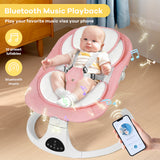 NIRGU Baby Swing for Infants, Unisex Baby Bouncer, Bluetooth Music , 5 Sway Speeds, 10 Lullabies with App Remote Control，for 0-18 months，Pink