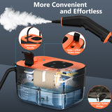 WSRYYCC Steam Cleaner, Portable Steamer for Cleaning with 16pcs Accessories, 6-Level Adjustable, 15s Heat-Up, Handheld Steam Cleaner for Home for Tile, Grease, Dirt, Grout, Car Detailing, Orange