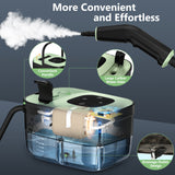 WSRYYCC Steam Cleaner, Portable Steamer for Cleaning with 16pcs Accessories, 6-Level Adjustable, 15s Heat-Up, Handheld Steam Cleaner for Home for Tile, Grease, Dirt, Grout, Car Detailing, Green