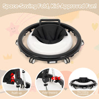 kmaier Baby Walker, Foldable, 9 Adjustable Heights, for 7-18 Months, Portable Anti-Rolling Baby Walker with Wheels-Black