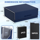 QUVGO Trading Card Storage Box for 1800+, Leather Storage Box with Strong Closure, Card Box with 10 Dividers and 3 Foam Stoppers, Commander Deck Box Fit YuGiOh, MTG and Sport Cards, Navy Blue