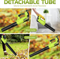 Leaf Blower, Electric Cordless Leaf Blower with 2 Batteries and Charger, 2 Speed Mode, Lightweight Leaf Blowers for Blowing Leaves, Patio Cleaning, Lawn Care and Dust