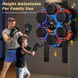 TGLLM Music Boxing Machine, Smart Bluetooth Boxing Machine with Gloves, Wall Mounted Music Punching Trainer for Kids Adult, LED Electronic Workout Punching Machine, 9 Modes & 9 Speeds
