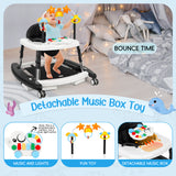 XIOYIG 5 in 1 Baby Walker, Music and Lights Walker for Baby Boy Girls 6-18 Months, Foldable Baby Walkers with Wheels and Bouncer Combo Portable, Toddler Infant Walker with Adjustable Height