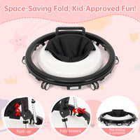 HKAI Baby Walker for 6-18 Months - One-Touch Foldable Design with Lockable Wheels, Non-Slip Base & Removable Tray ，Black